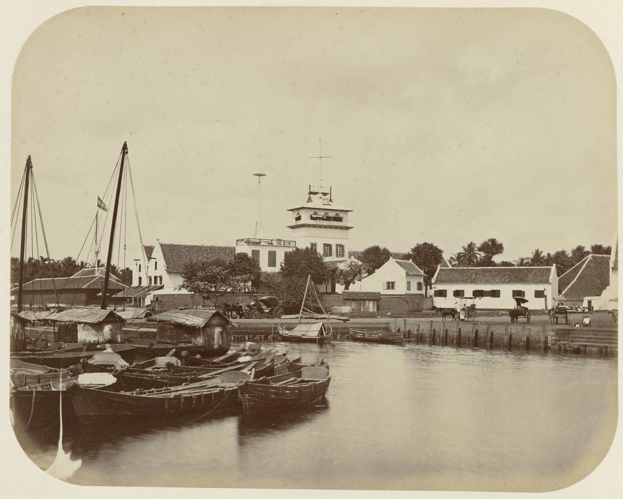 Vyhlídka na Port Canal v Batavia od Woodbury and Page