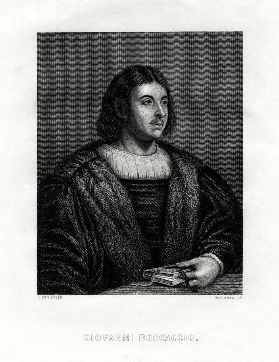 Giovanni Boccaccio , italský spisovatel a básník, 19. století. od Woodman