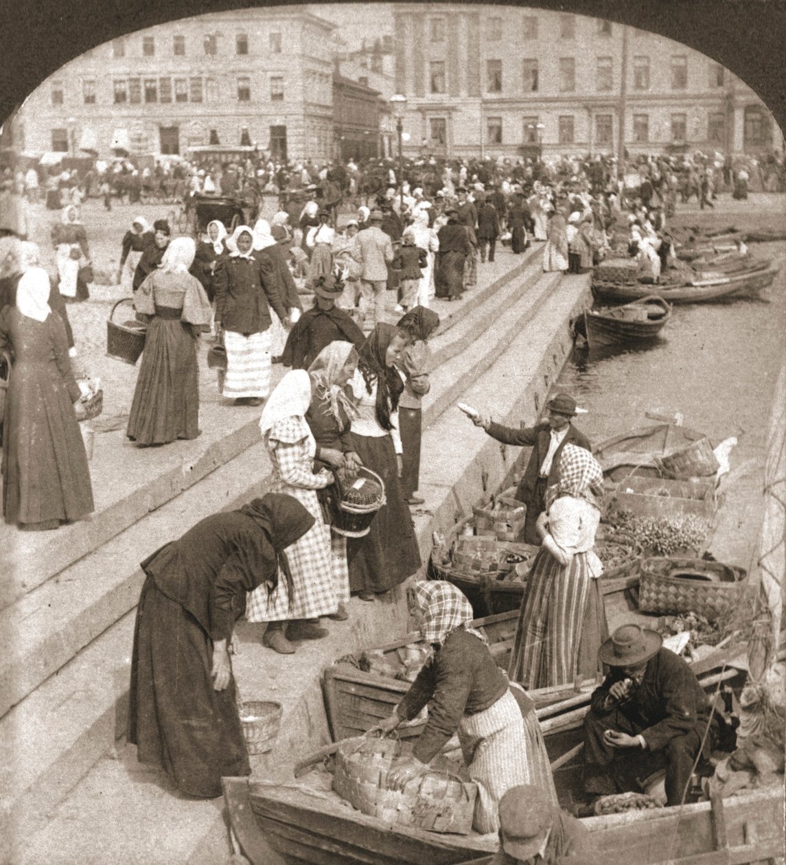 Market Boats, Helsinky, Finsko, 1898. od Works and Sun Sculpture Studios