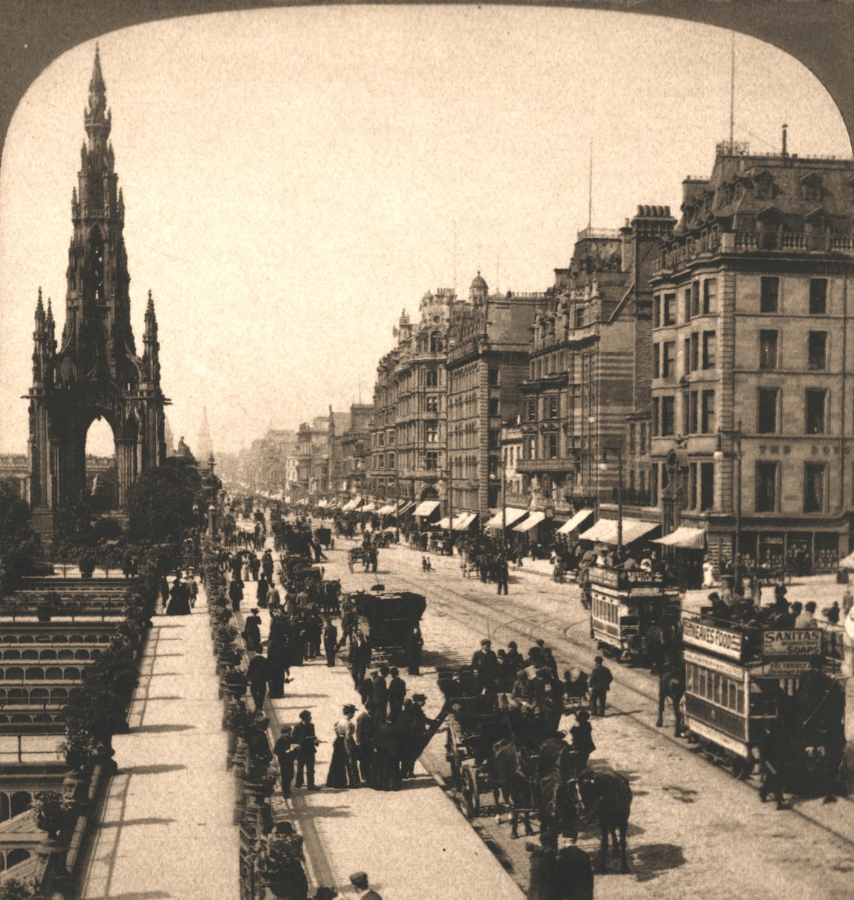 Princes Street, Edinburgh, 1896. od Works and Sun Sculpture Studios