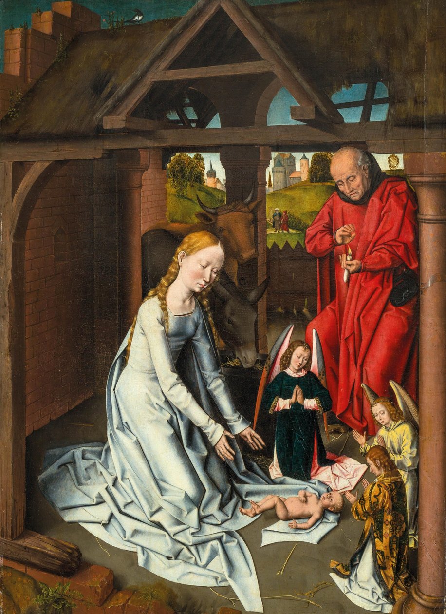 Narození Krista od Workshop of Hans Memling
