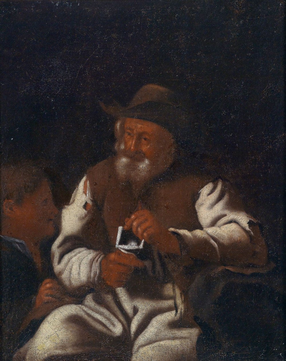 Starý muž pletl od Workshop of Michiel Sweerts