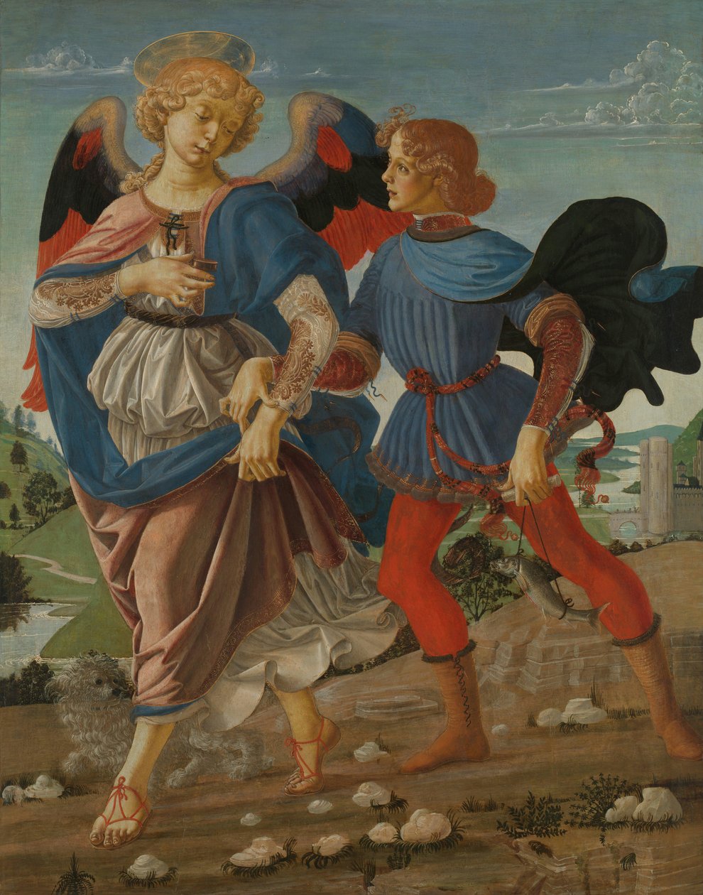 Tobiáš a anděl od Workshop of Andrea del Verrocchio