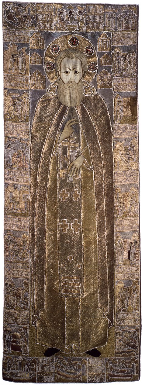 Rubáš svatého Sergia z Radoneže, 1671 od Workshop of Anna Ivanovna Stroganova
