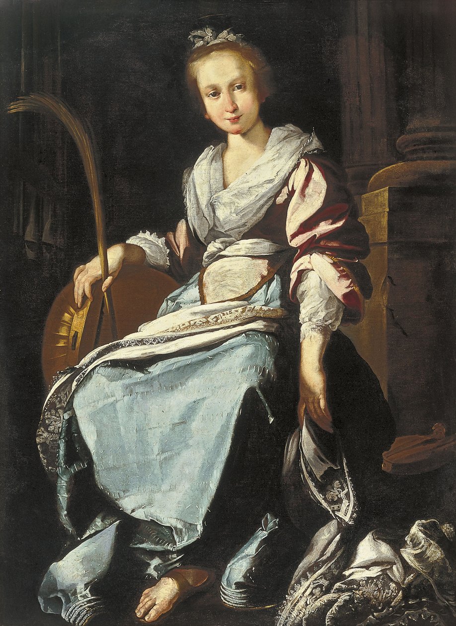 Španělsky: Santa Cecilia Saint Cecilia od workshop of Bernardo Strozzi