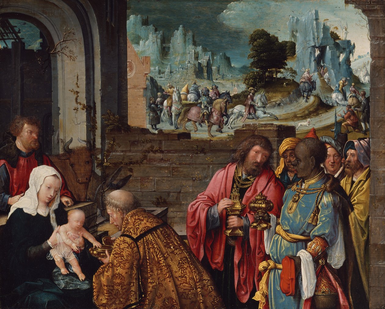 Klanění mudrců od Workshop of Cornelis Engebrechtsz.