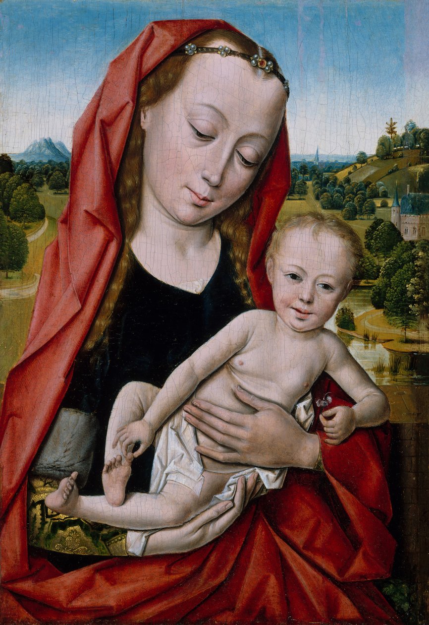 Panna a dítě, 1475-99. od Workshop of Dieric Bouts