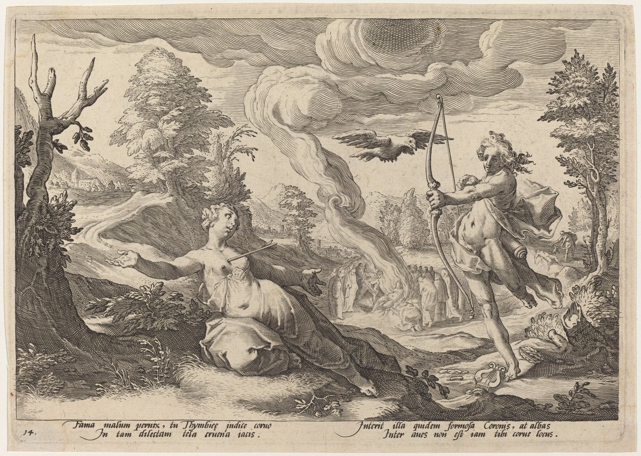 Apollo Killing Crown od Workshop of Hendrick Goltzius, after Hendrick Goltzius