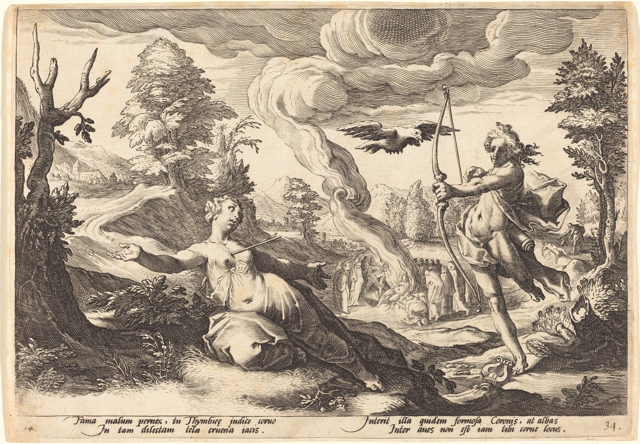Apollo Killing Crown od Workshop of Hendrick Goltzius, after Hendrick Goltzius