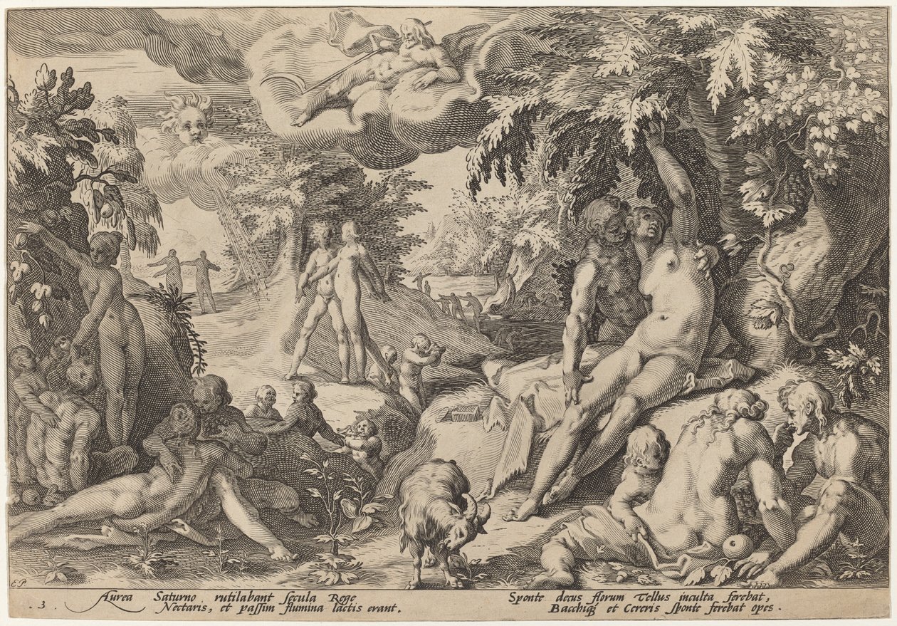 Zlatý věk od Workshop of Hendrick Goltzius, after Hendrick Goltzius