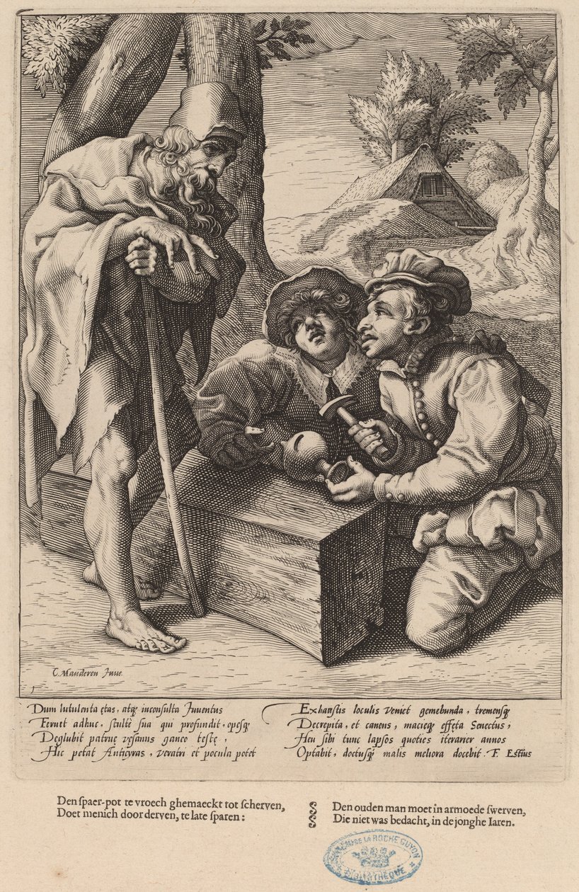Neutrácejte své úspory příliš brzy od Workshop of Hendrick Goltzius, after Karel van Mander I