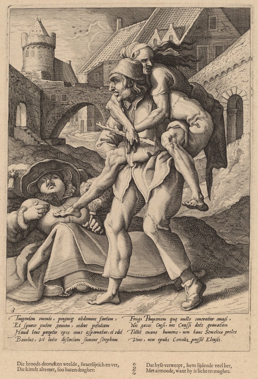 Chudobu snesete snáze než luxus od Workshop of Hendrick Goltzius, after Karel van Mander I