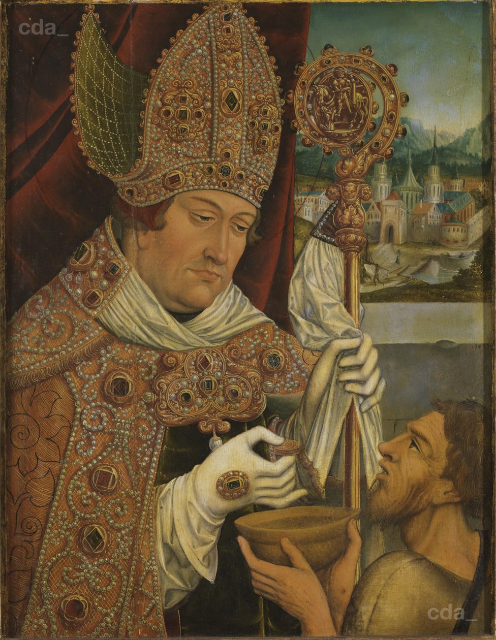 Kardinál Albrecht Braniborský jako svatý Martin od workshop of Lucas Cranach the Elder
