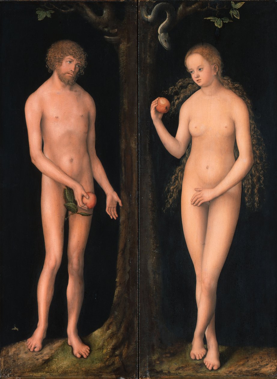 Německy: Adam und Eva Adam a Eva od workshop of Lucas Cranach the Elder