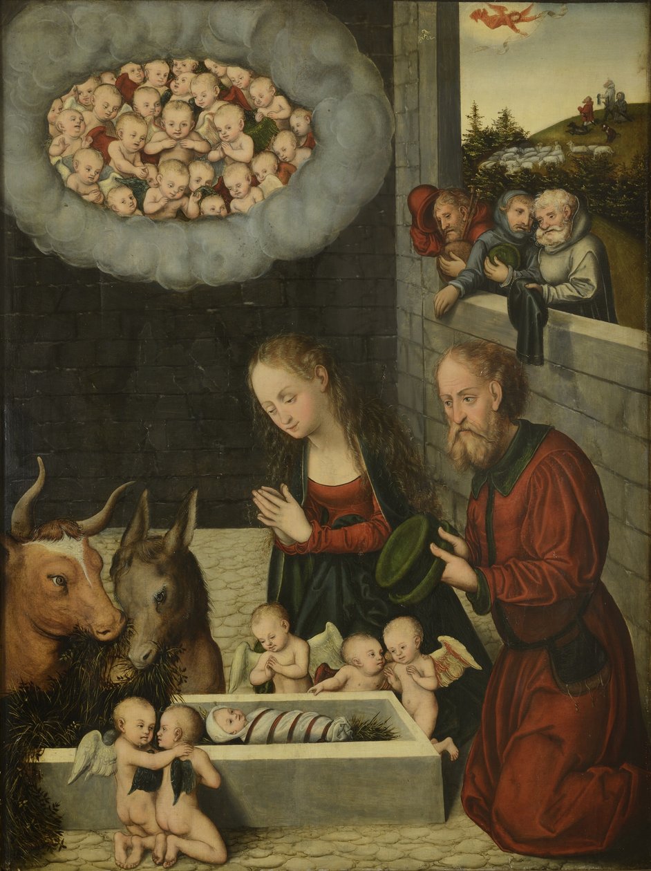 Německy: Anbetung des Kindes Klanění pastýřů



























" od workshop of Lucas Cranach the Elder