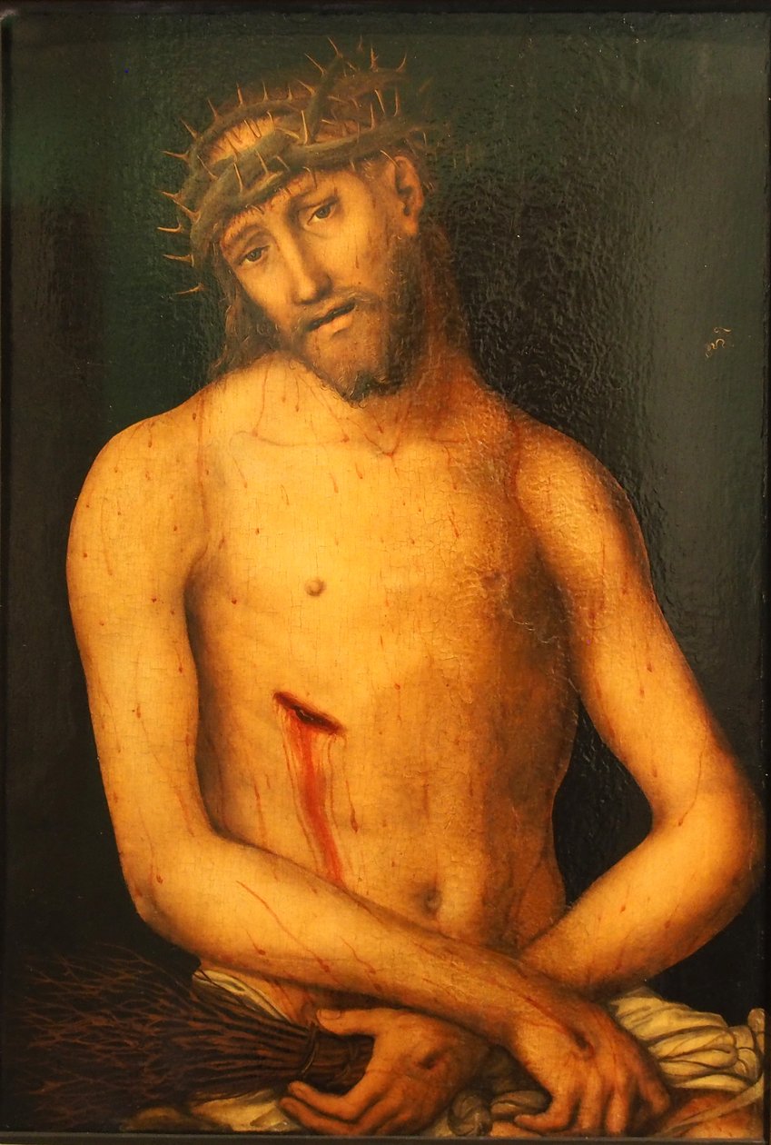 Německy: Der Schmerzensmann Kristus jako Bolestný muž od workshop of Lucas Cranach the Elder