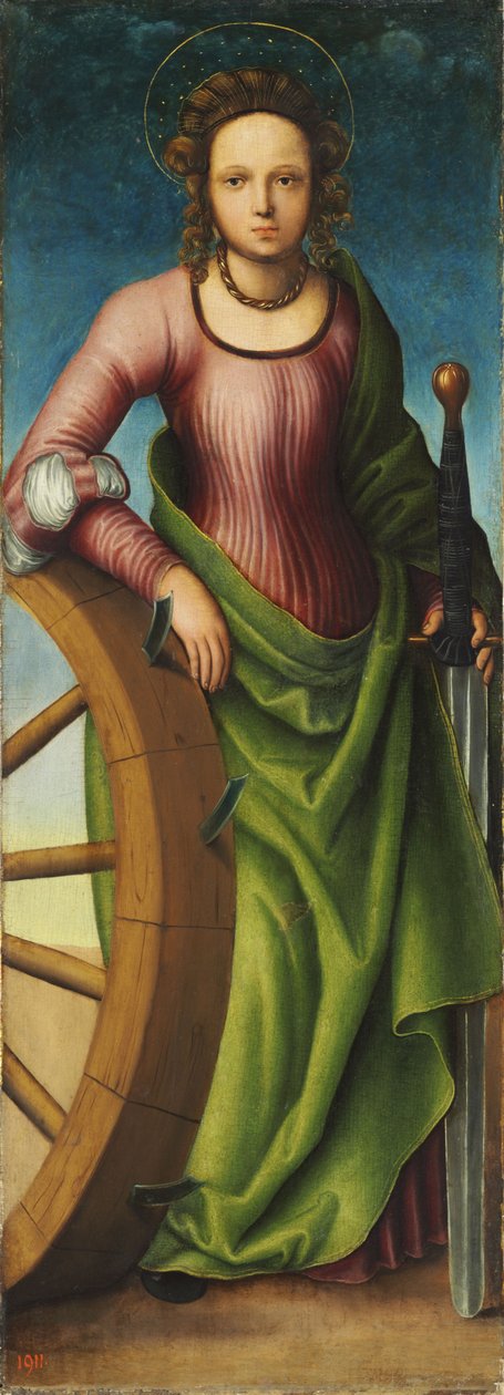 Německy: Die Hl. Katharina Saint Catherine of Alexandria od workshop of Lucas Cranach the Elder