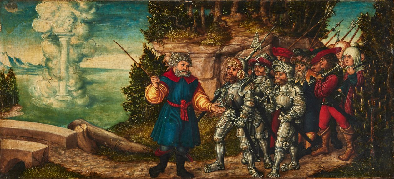 Německy: Moses und die Wolkensäule Mojžíš a oblačný sloup od workshop of Lucas Cranach the Elder