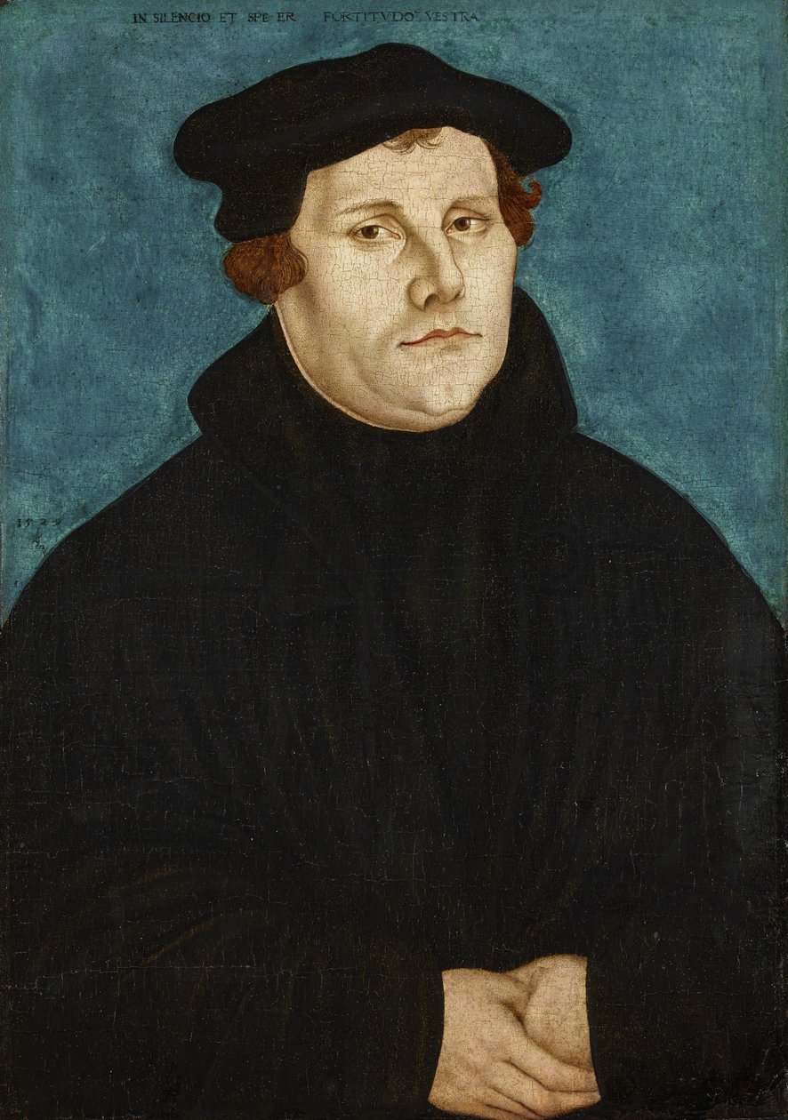 Martin Luther, poprsí v celé délce, obrácený vpravo od workshop of Lucas Cranach the Elder