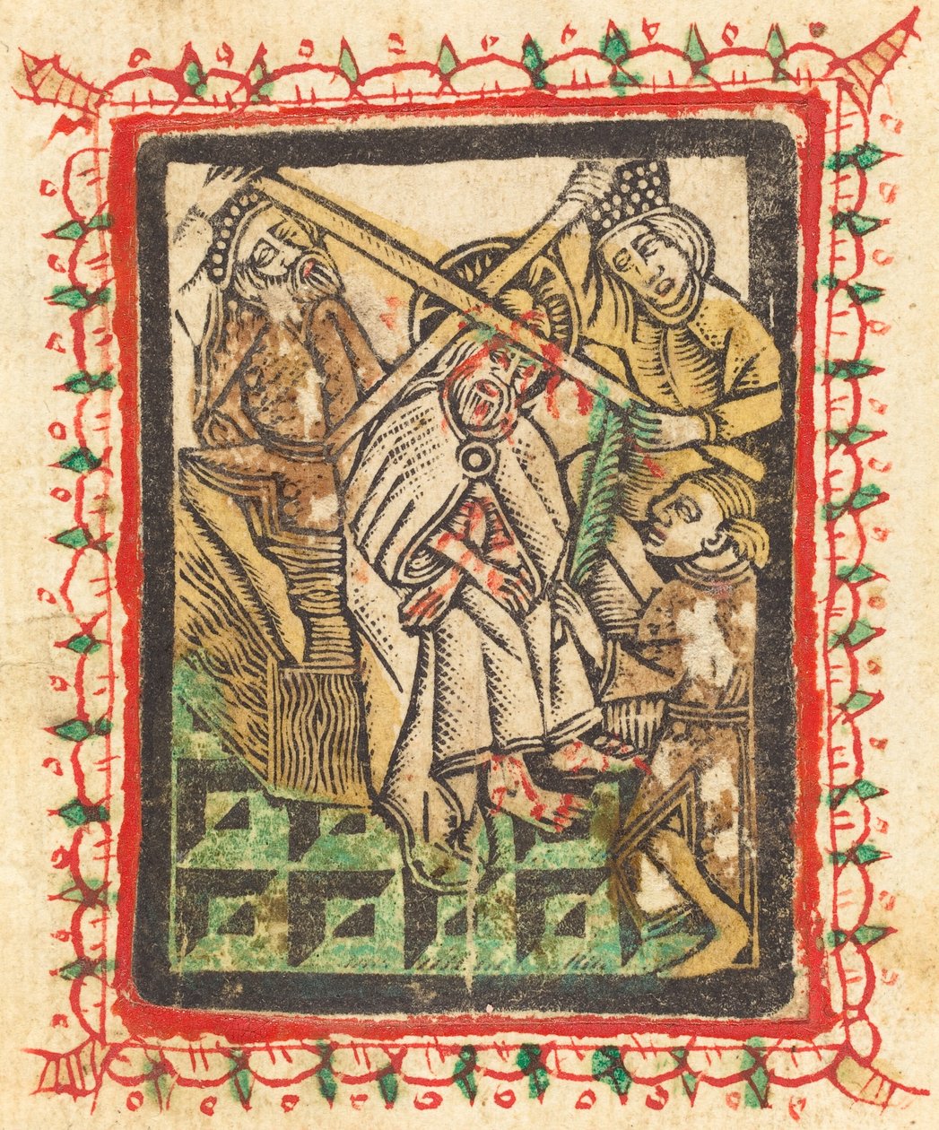 Kristus korunovaný trním od Workshop of Master of the Aachen Madonna