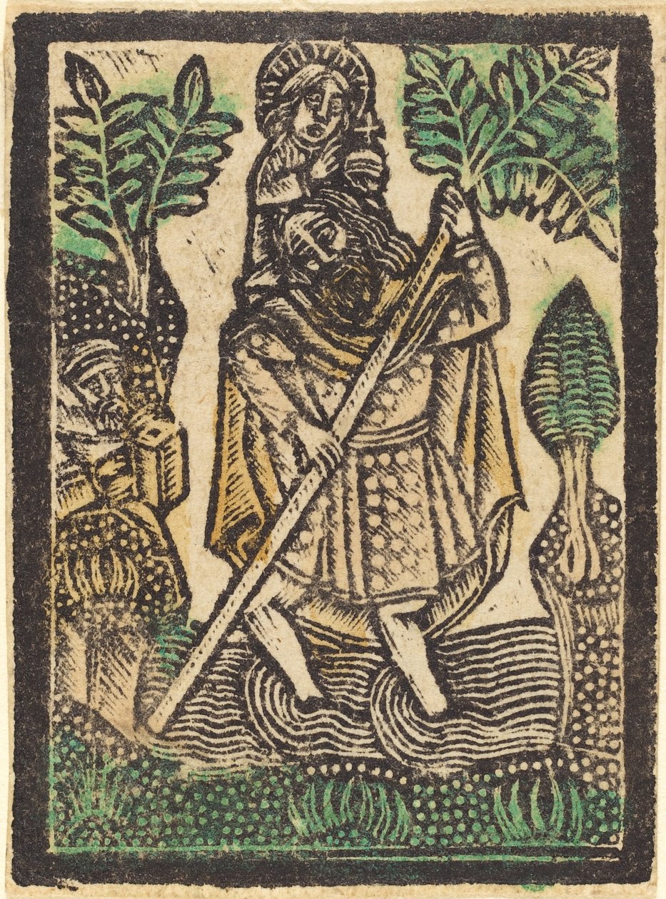 Svatý Kryštof od Workshop of Master of the Aachen Madonna