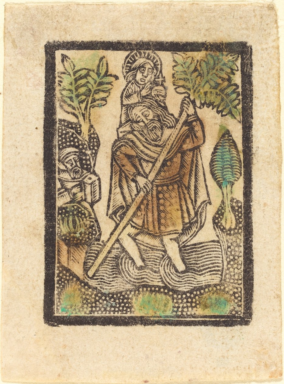Svatý Kryštof od Workshop of Master of the Aachen Madonna