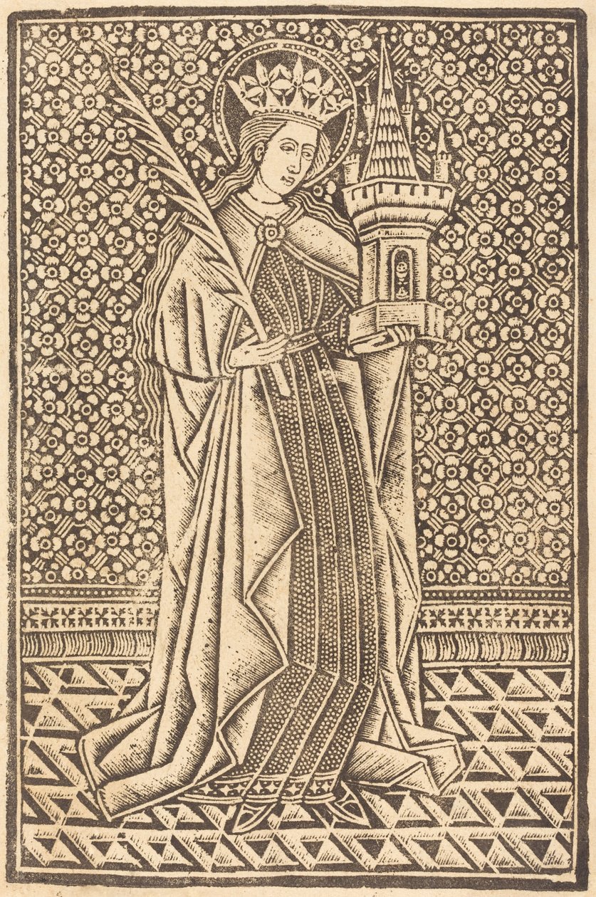 Svatá Barbora od Workshop of Master of the Cologne Arms