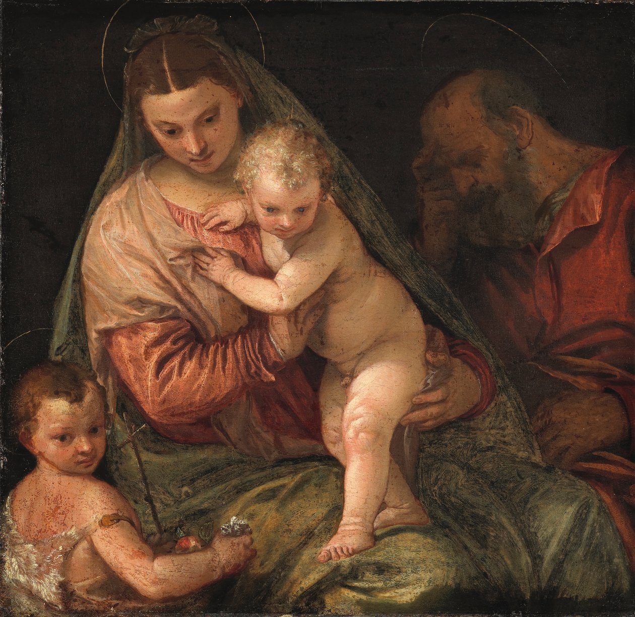 Svatá rodina s dítětem sv. Jana Křtitele od Workshop of Paolo Veronese