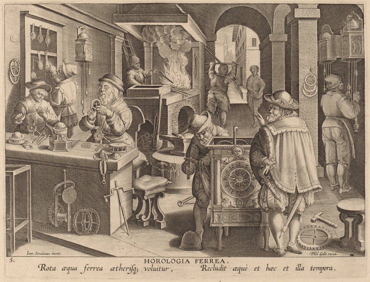 Železné hodiny od Workshop of Philip Galle after Jan van der Straet