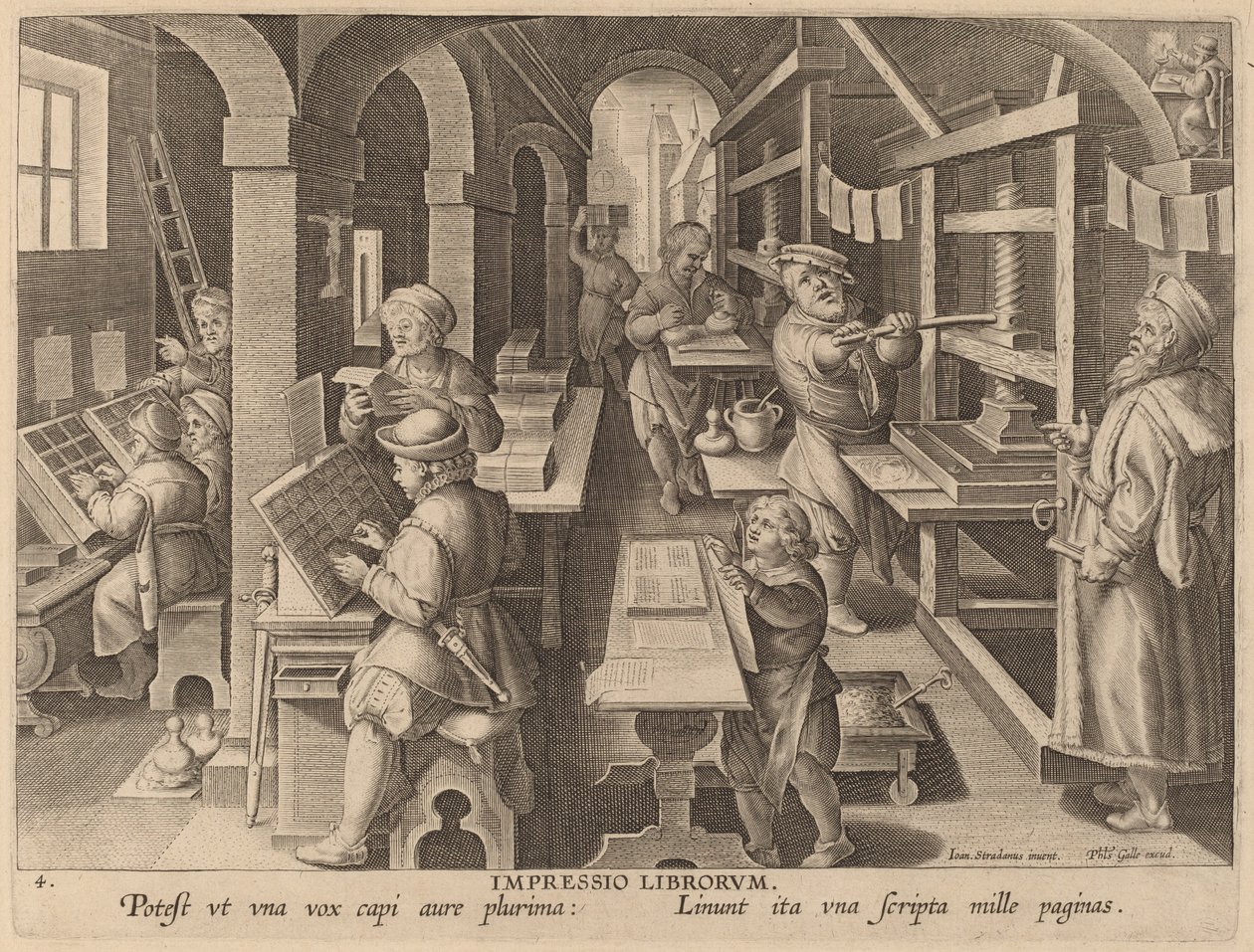 Tisk knih od Workshop of Philip Galle after Jan van der Straet