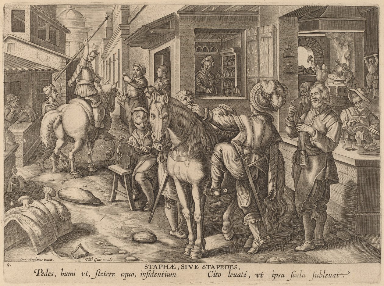 Staphae, Sive Stapedes (třmeny nebo opěrky nohou) od Workshop of Philip Galle after Jan van der Straet