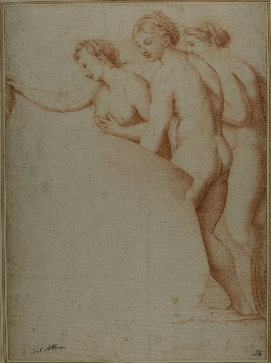 Tři nahé ženy od Workshop of Raphael