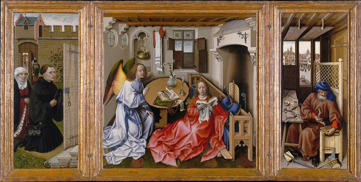 Oltářní obraz z Mérode (Triptych Zvěstování) od Workshop of Robert Campin