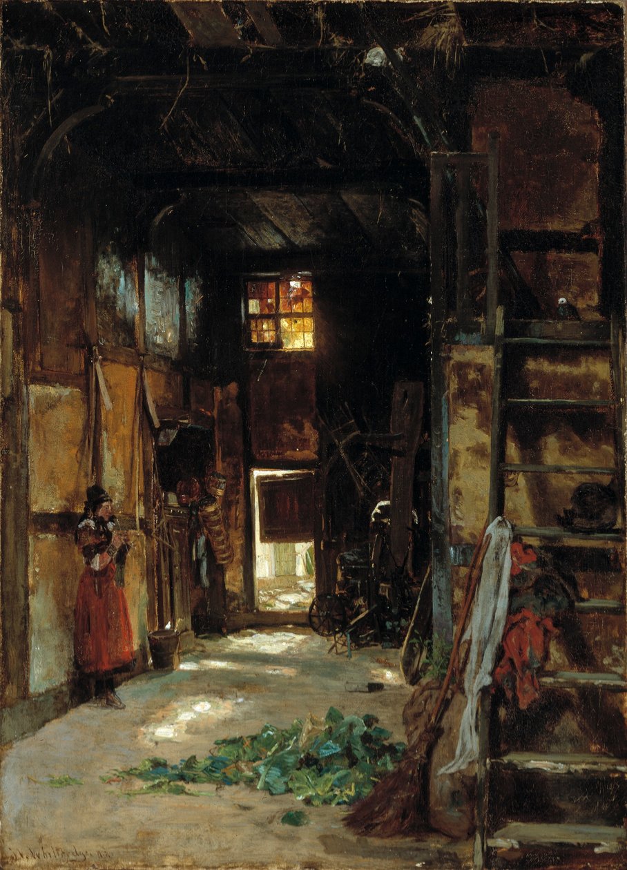 Interiér vestfálské chaty od Worthington Whittredge