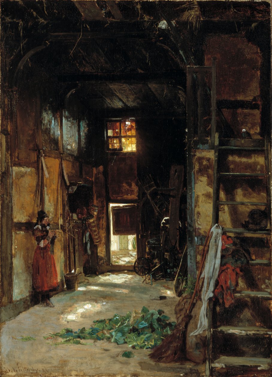 Interiér vestfálské chaty, 1852. od Worthington Whittredge
