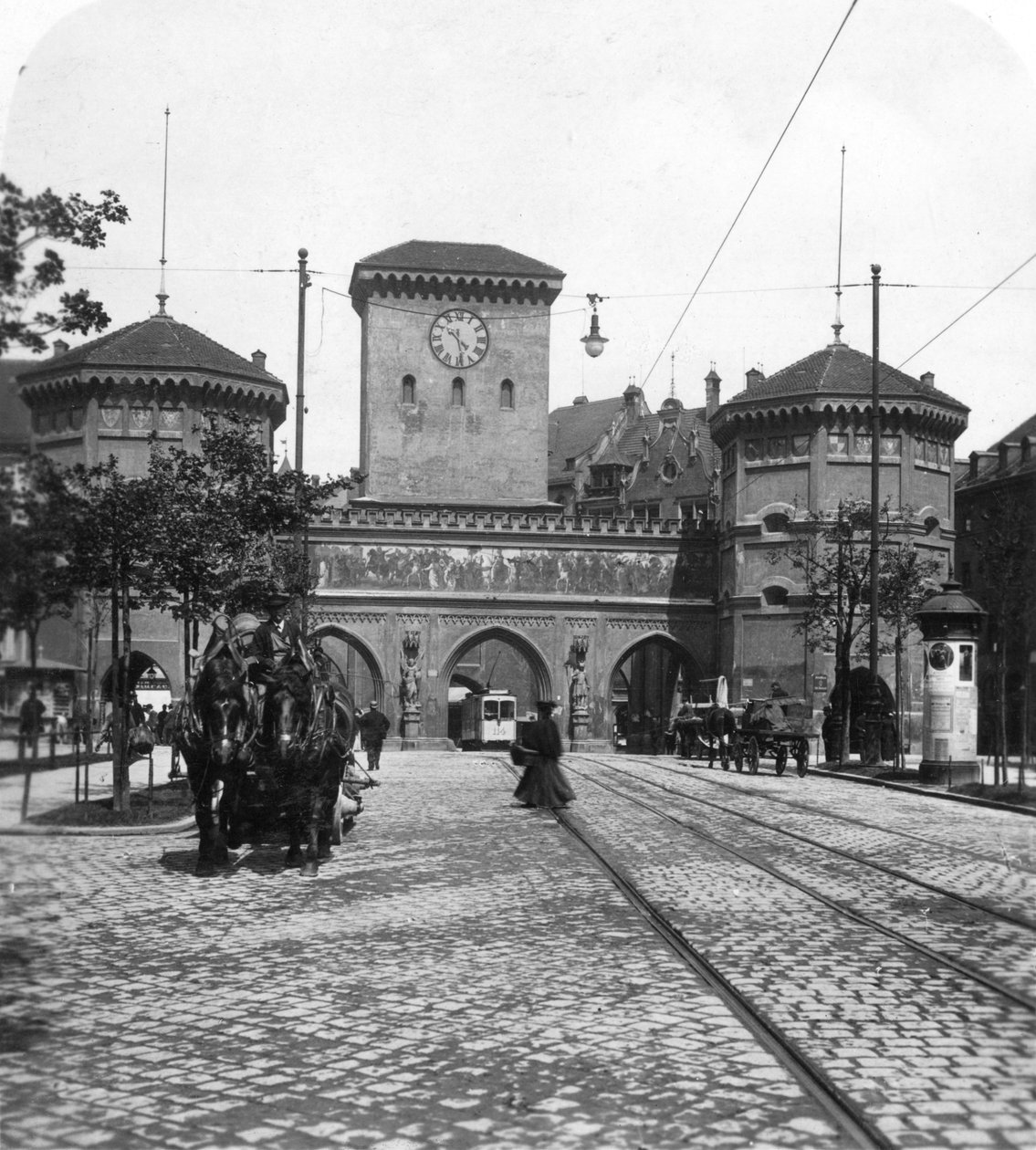 Isartor Isar Gate, Mnichov, Německo, 1900. od Wurthle and Sons