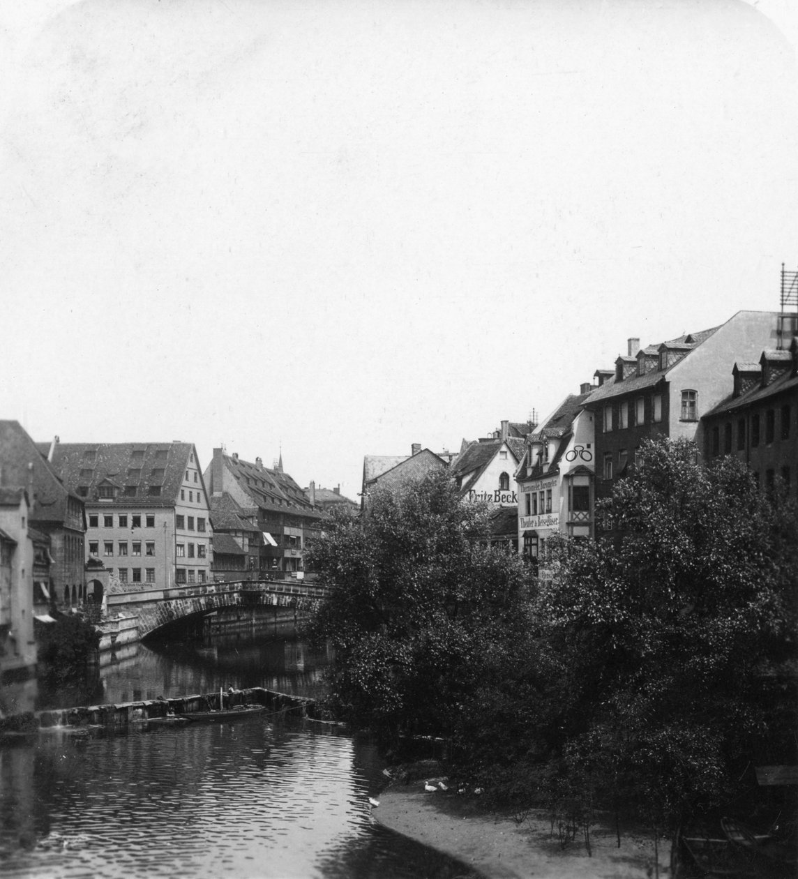 Fleischbrucke Meat Bridge, Norimberk, Německo, 1900. od Wurthle and Sons