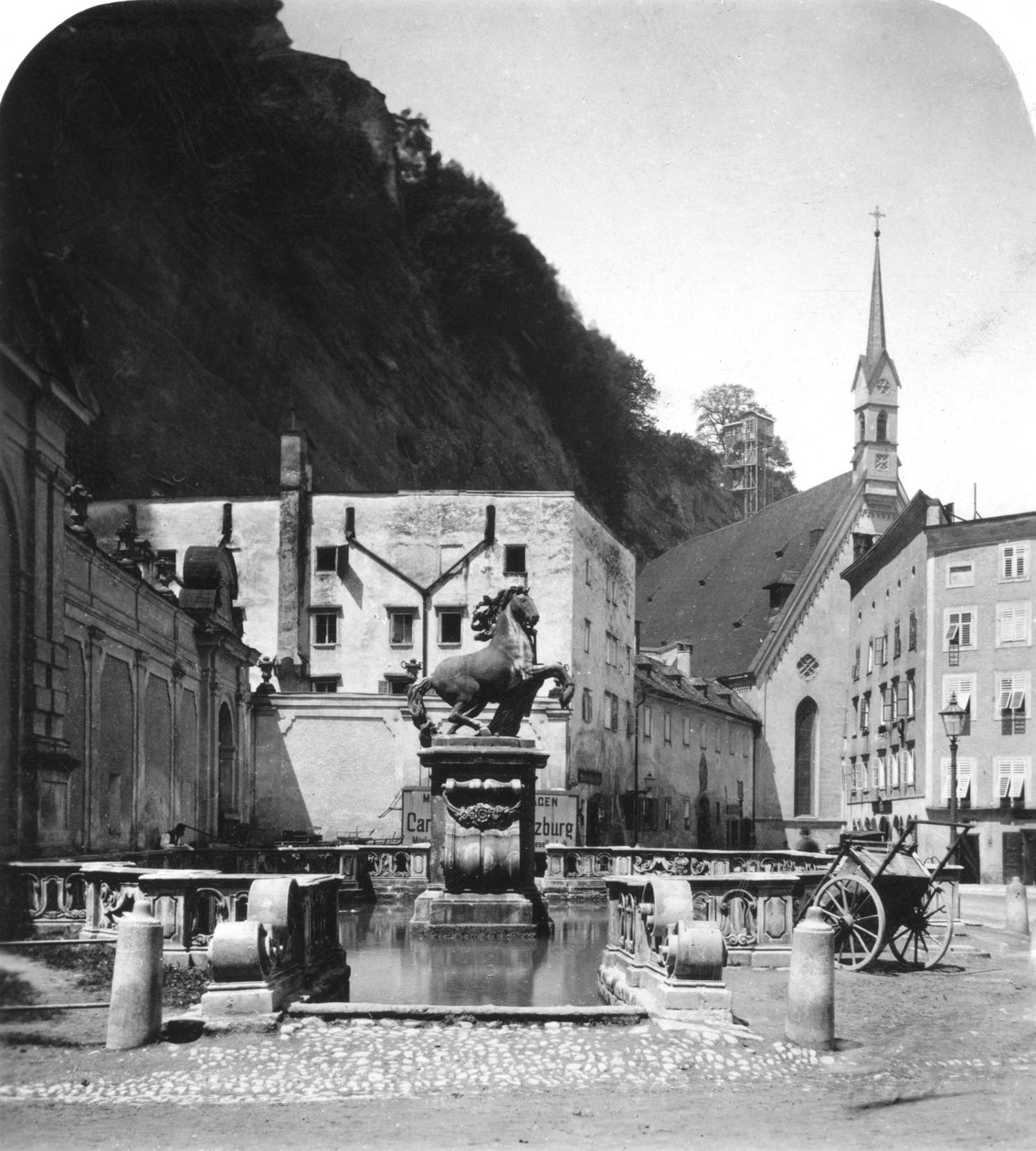 Koňská studna Pferdeschwemme, Salzburg, Rakousko, 1900. od Wurthle and Sons