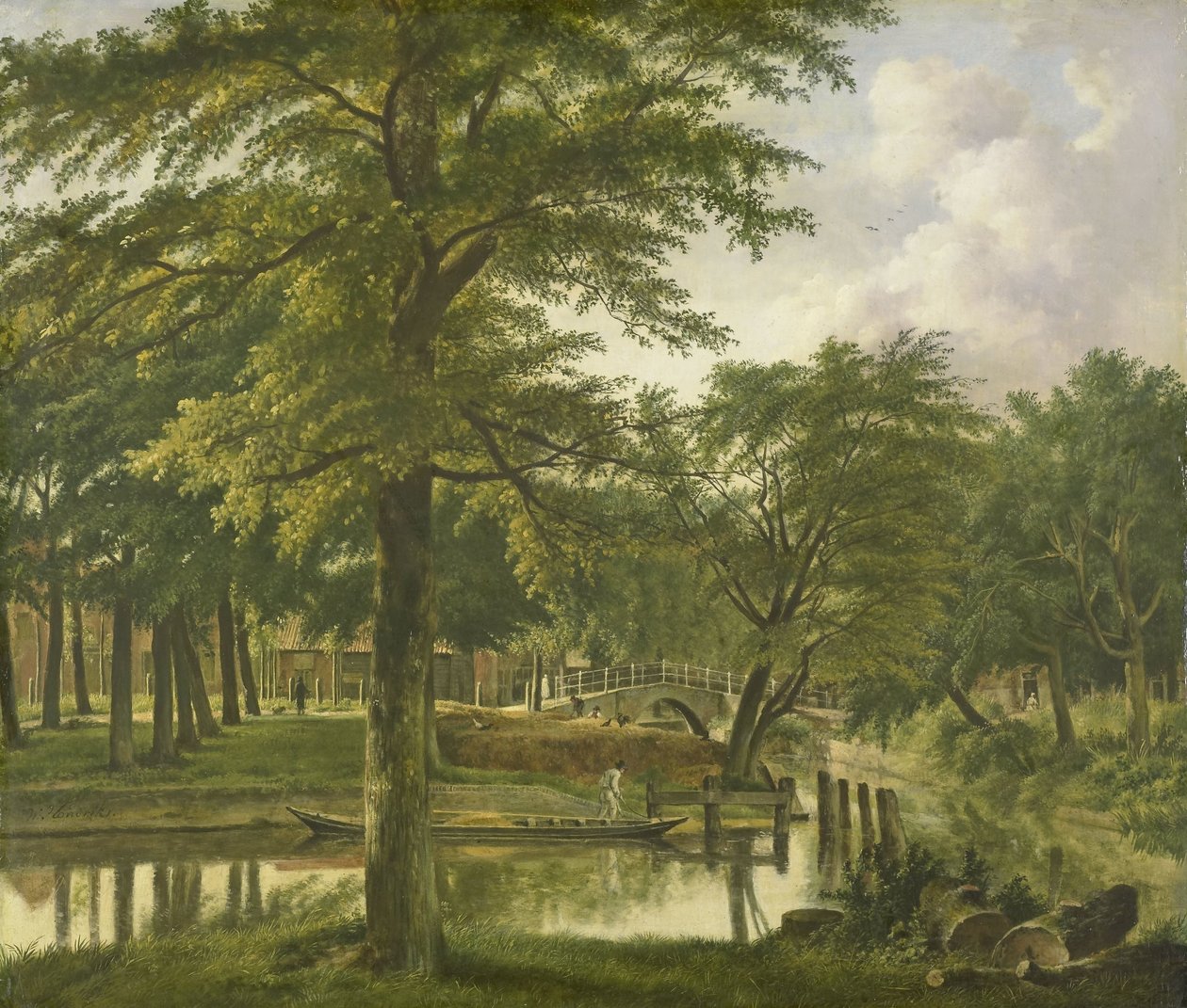 Pohled na Nieuwe Gracht poblíž Bolwerk, Haarlem od Wybrand Hendriks (signed by artist)