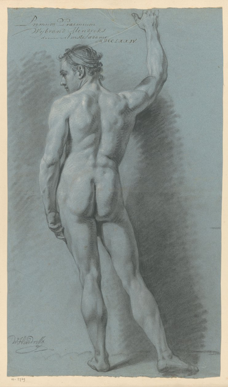 Stojící mužský akt, pohled zezadu (1. cena 1774) od Wybrand Hendriks