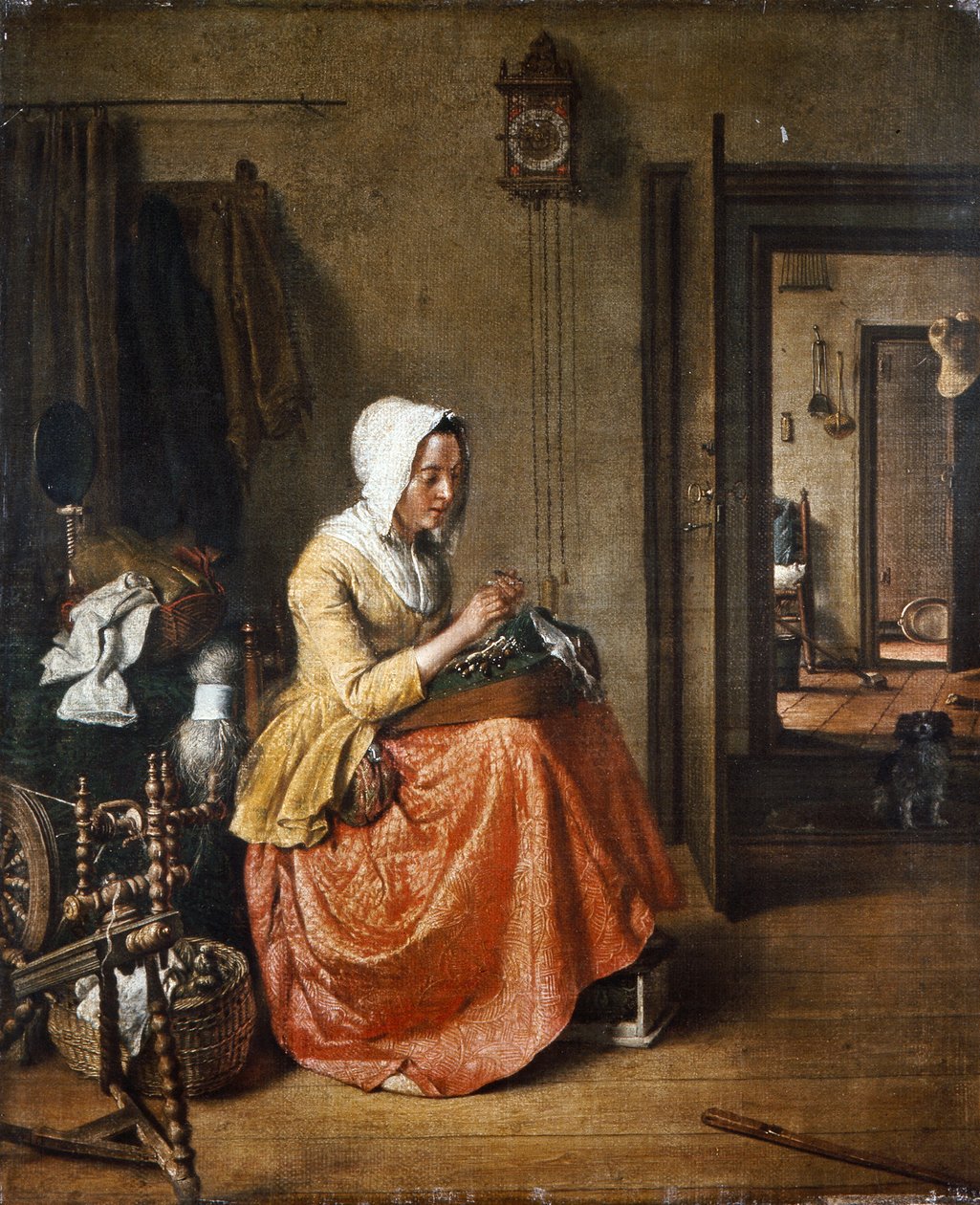 Krajkářka, asi 1831 (olej na plátně) od Wybrand Hendriks