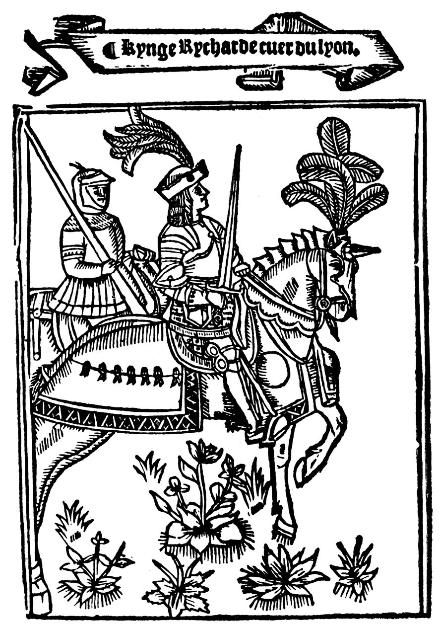 Richard I Coeur de Lionheart, anglický král z 12. století, 1528 od Wynkyn de Worde