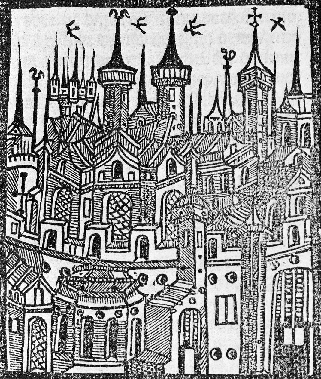 Dřevoryt z The Chronicle of Englonde, 1497 od Wynkyn de Worde