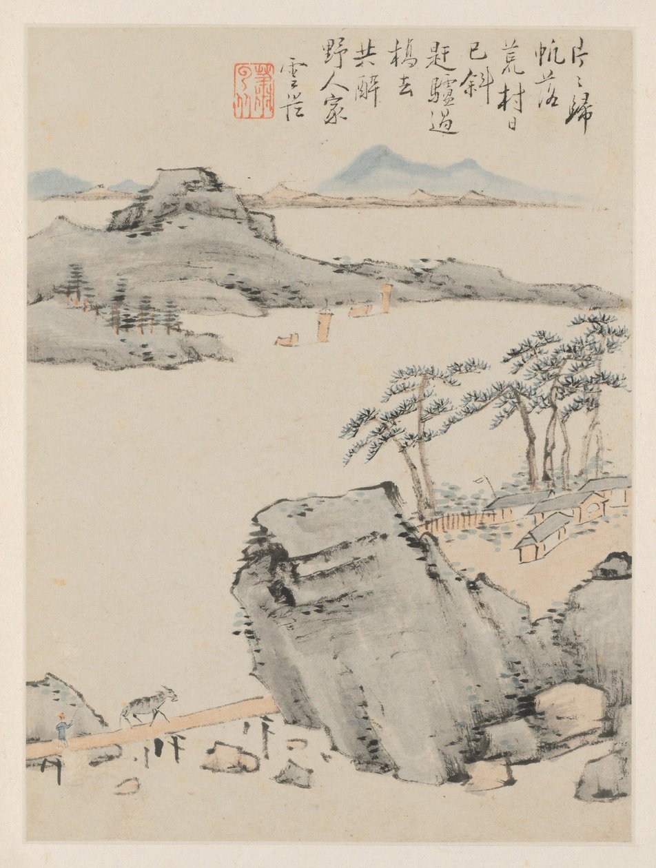 Album Seasonal Landscapes, list C předchozí list 6, 1668. od Xiao Yuncong