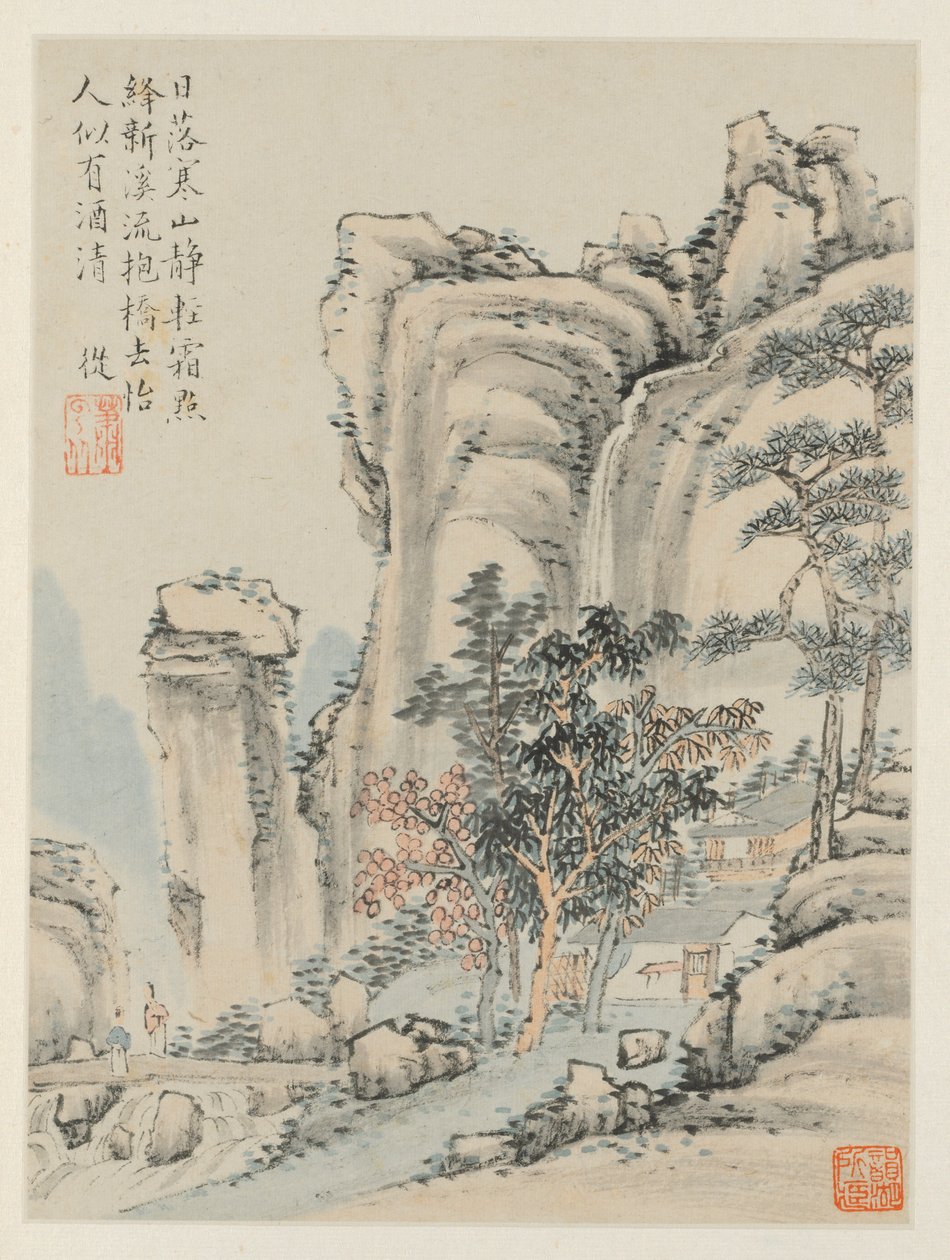 Album Seasonal Landscapes, list E předchozí list 3, 1668. od Xiao Yuncong