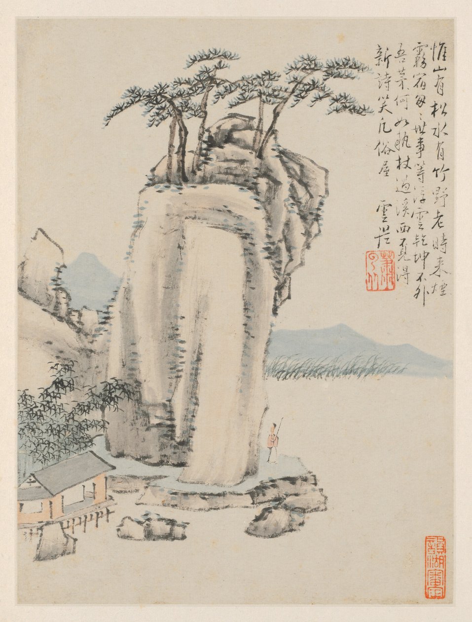 Album Seasonal Landscapes, list G předchozí list 7, 1668. od Xiao Yuncong