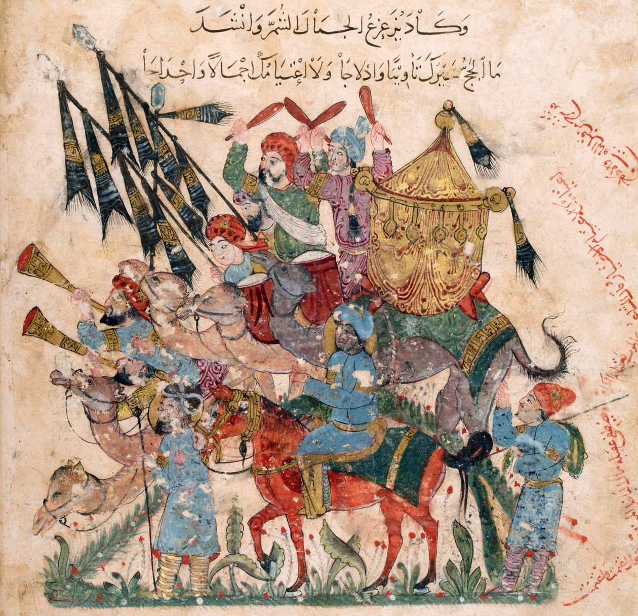 Karavana poutníků v Ramleh z rukopisu Maqâmât z al-Harîrî, 1237 od Yahya ibn Mahmud Al Wasiti