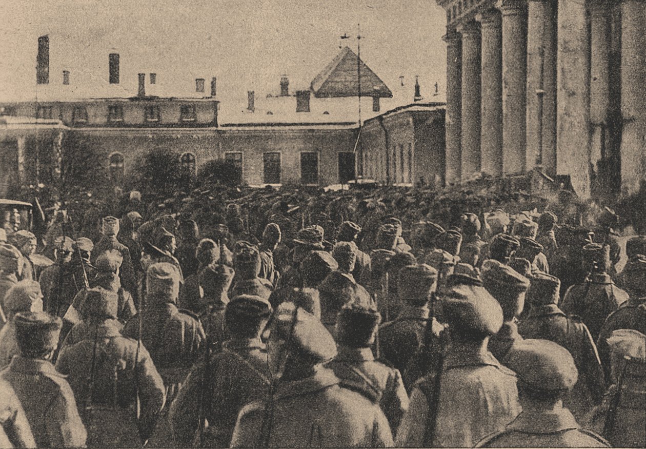 Manifestace revolučních vojsk před Státní dumou během únorové revoluce, 191 od Yakov Vladimirovich Steinberg