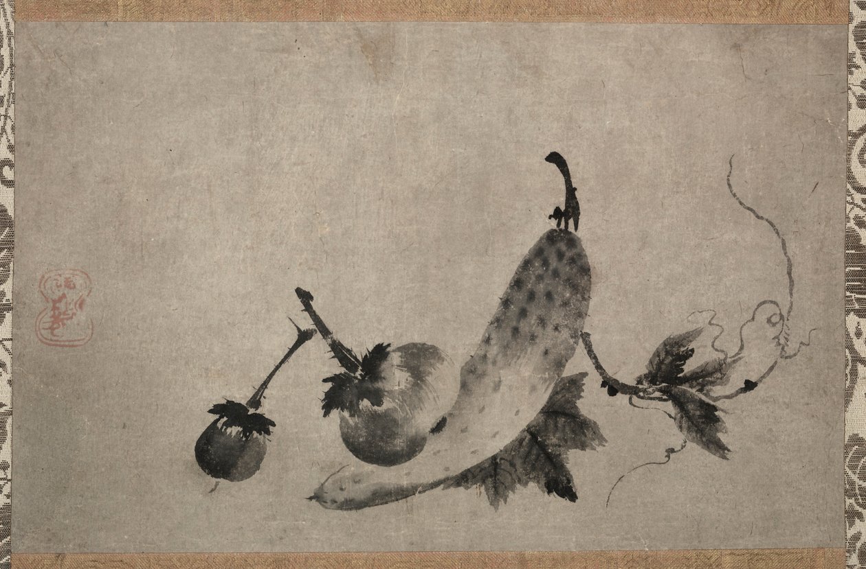 Okurky a lilek, 1500s. od Yamada Doan
