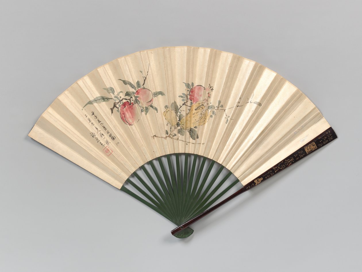 Broskve, granátové jablko a prstnatý citron, 1832. od Yamamoto Baiitsu